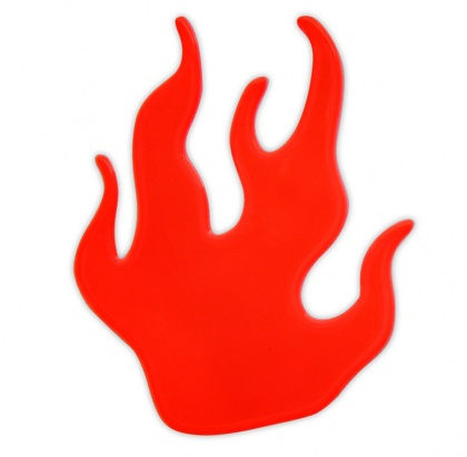 AKCIA  Reflexná samolepka - plamienok oranžový - balenie 5 ks